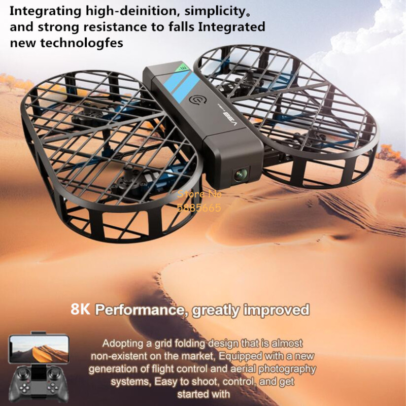 Drone Rc Foldable - 8K HD Camera 360° Protection Optical