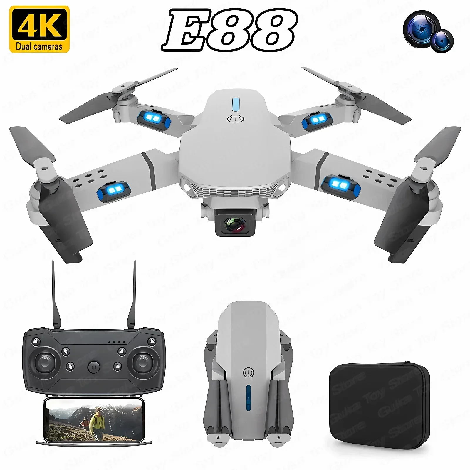 Drone Rc Foldable - E88 Pro WIFI FPV Drone Wide