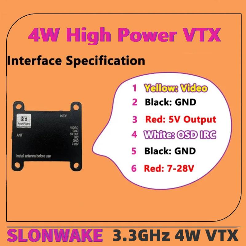 SLONWAKE FPV 3.3G 16CH 4000mW  - đánh giá và giá Rc Transmitter Drone