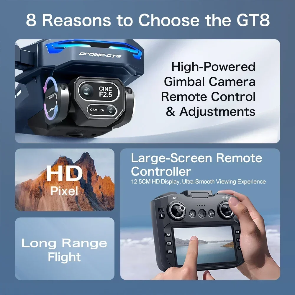 Drone 4K HD GT8 Camera Obstacl - đánh giá và giá Drone Top Rc