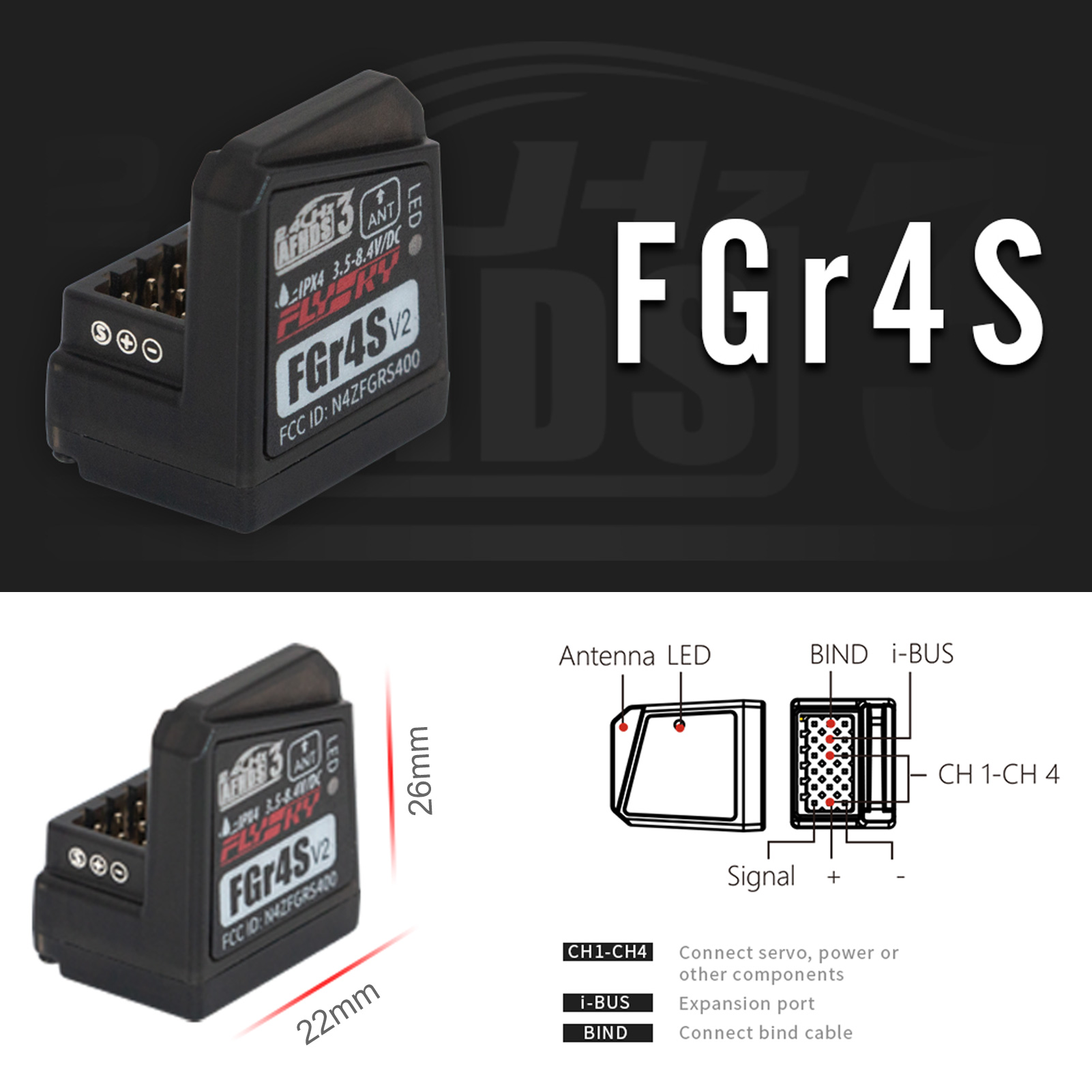 Flysky FGR4S V2 Receiver AFHDS - đánh giá và giá Telemetry Module Rc