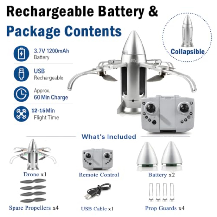 Outdoor RC rocket drone for ki - đánh giá và giá Drone Rc Foldable